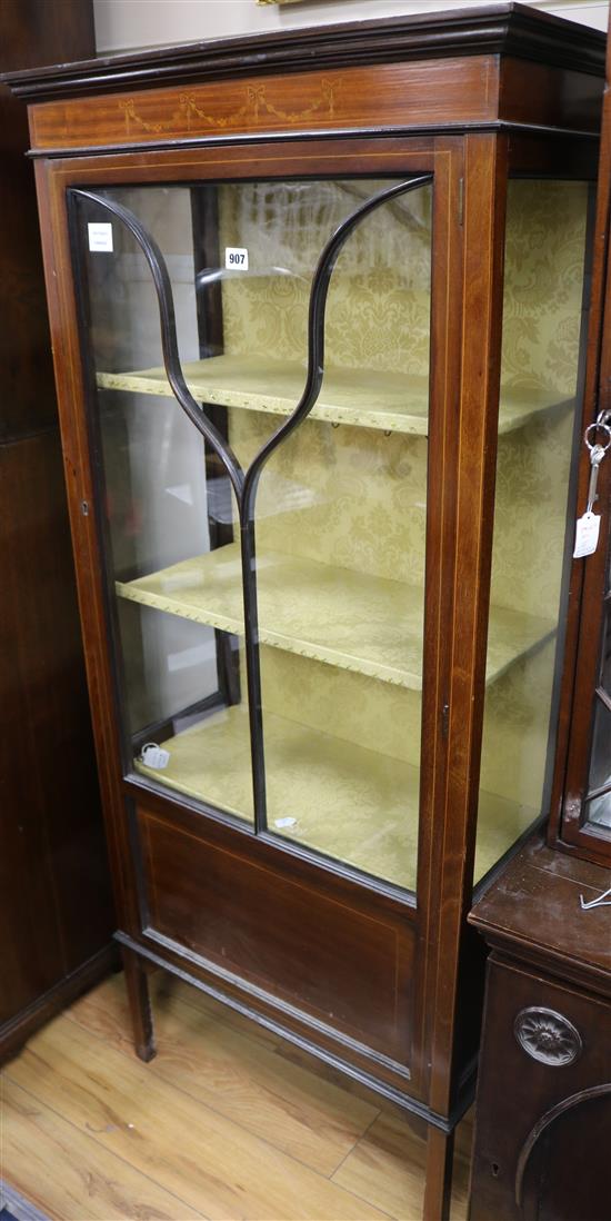 An Edwardian inlaid mahogany display cabinet W.68cm